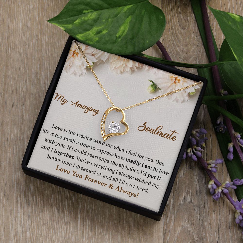 Heart Necklace for Soulmate with Love Note