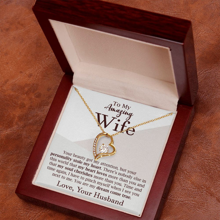 Romantic Heart Necklace Gift for Wife