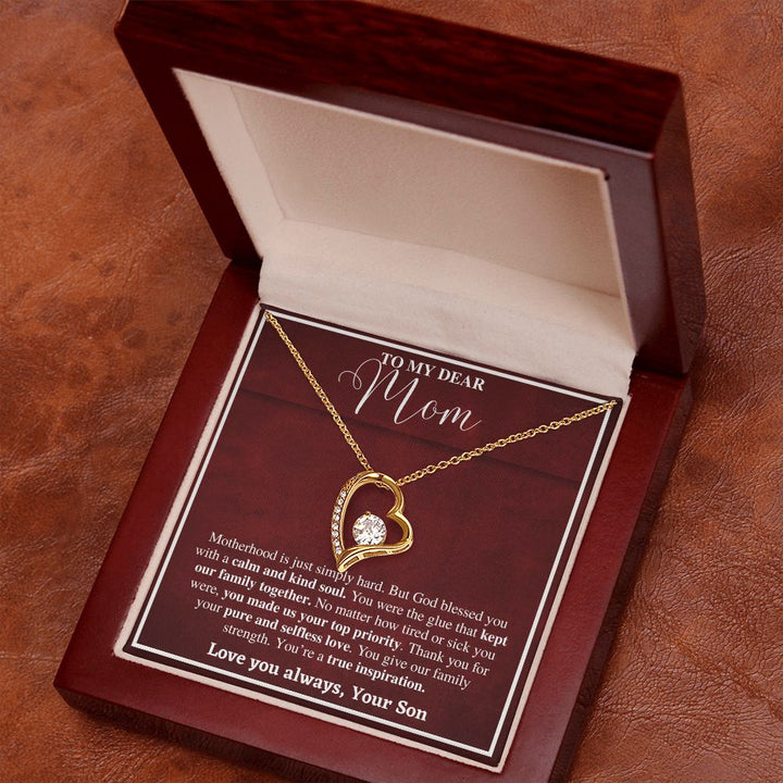 Heart Necklace Gift for Mom from Son