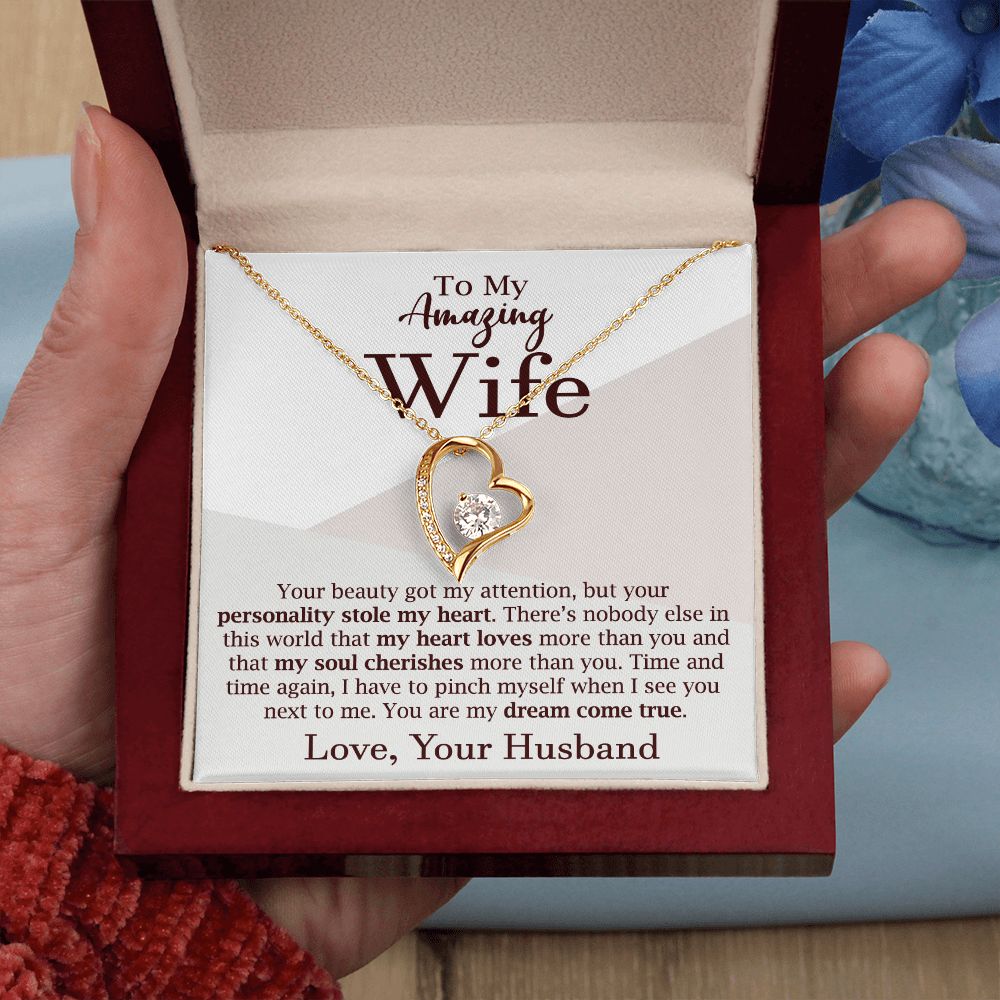 Romantic Heart Necklace Gift for Wife