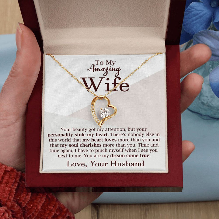 Romantic Heart Necklace Gift for Wife