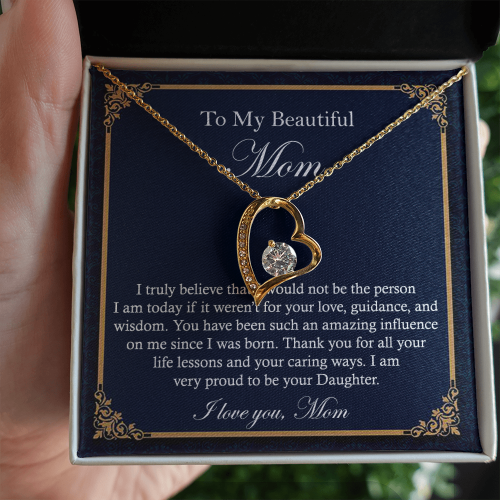 Heart Necklace Gift for Beautiful Mom