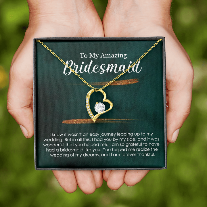 Heart Necklace Bridesmaid Thank You Gift