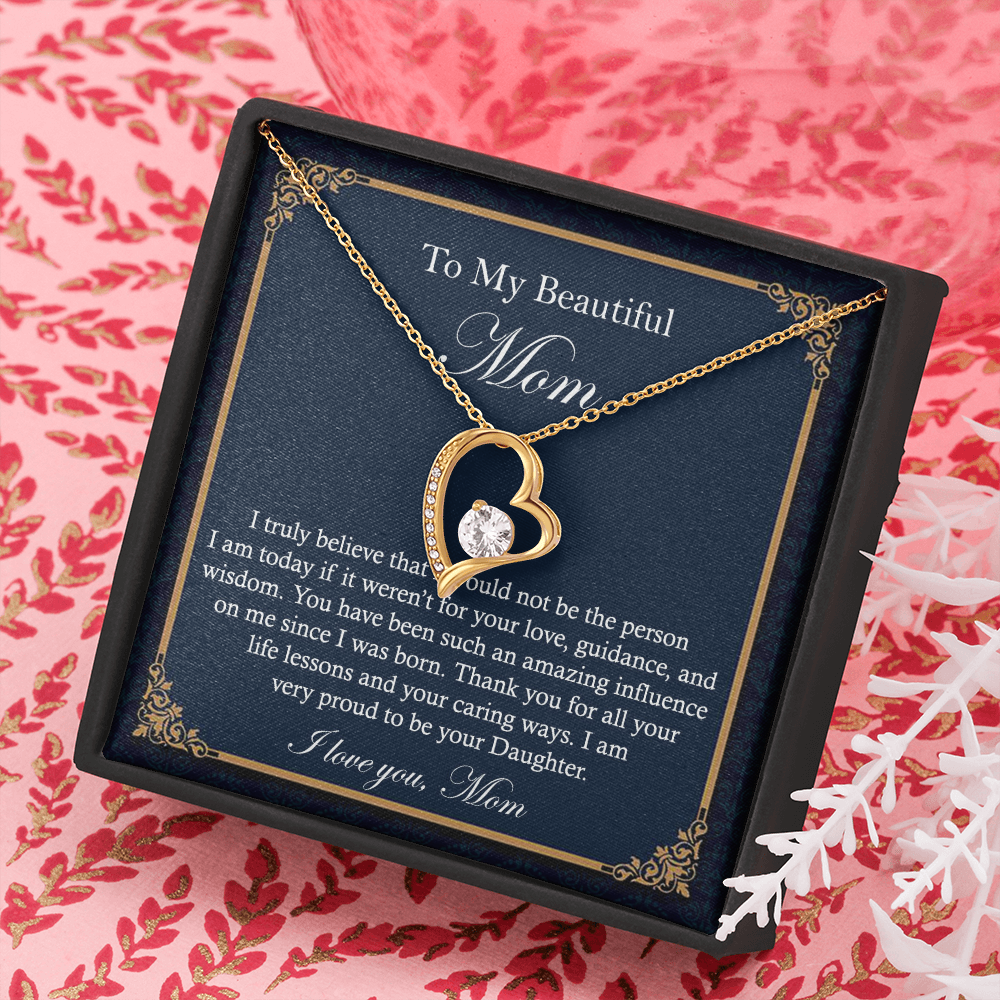 Heart Necklace Gift for Beautiful Mom