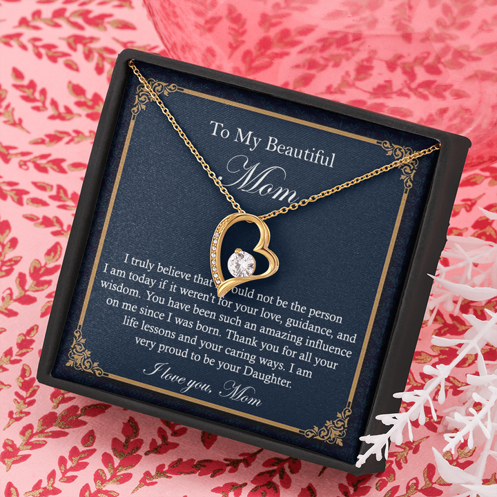 Heart Necklace Gift for Beautiful Mom