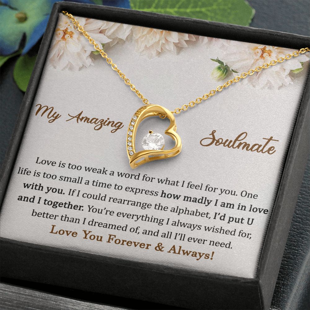 Heart Necklace for Soulmate with Love Note