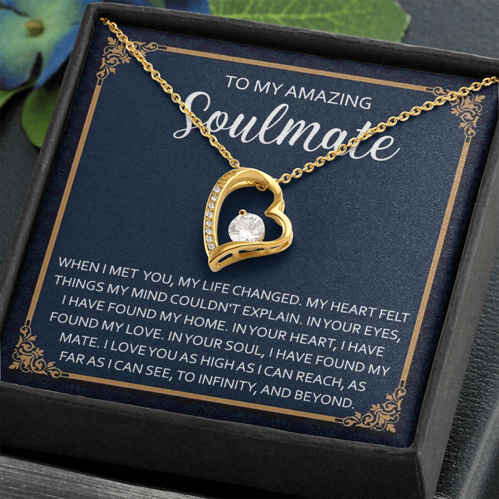 To My Amazing Soulmate Heart Necklace
