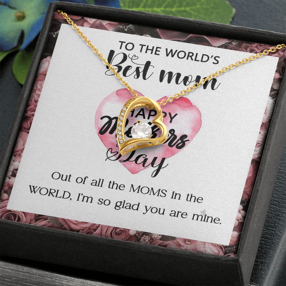 World’s Best Mom Heart Necklace