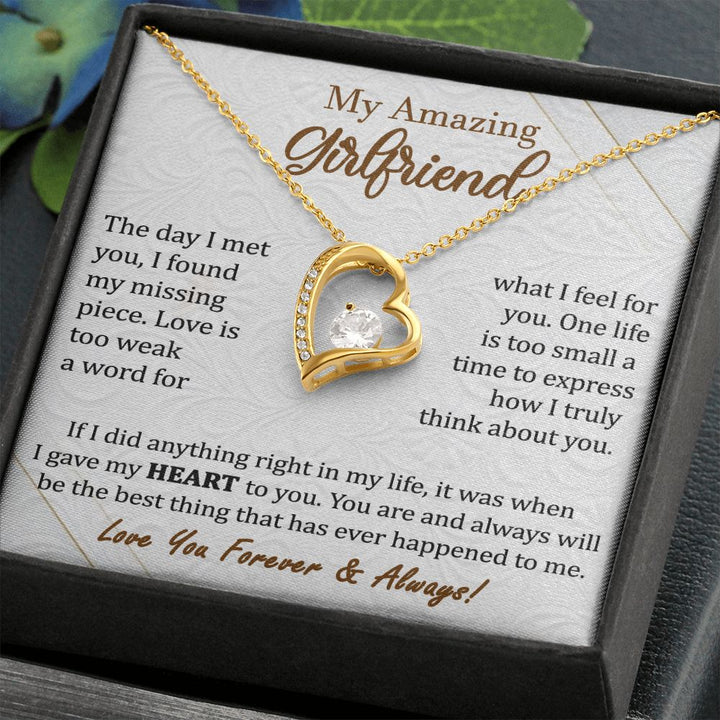 Heart Necklace Gift for Amazing Girlfriend