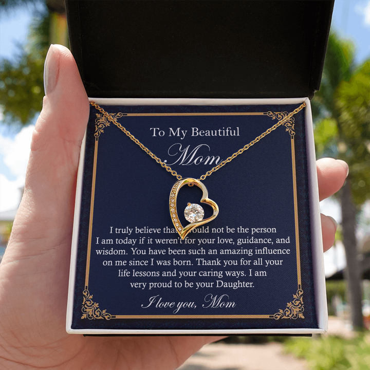 Heart Necklace Gift for Beautiful Mom