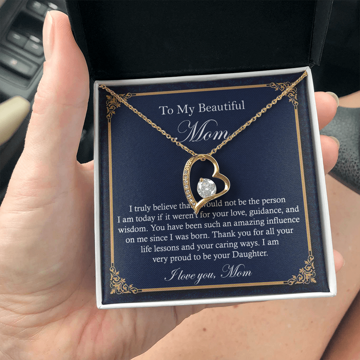 Heart Necklace Gift for Beautiful Mom