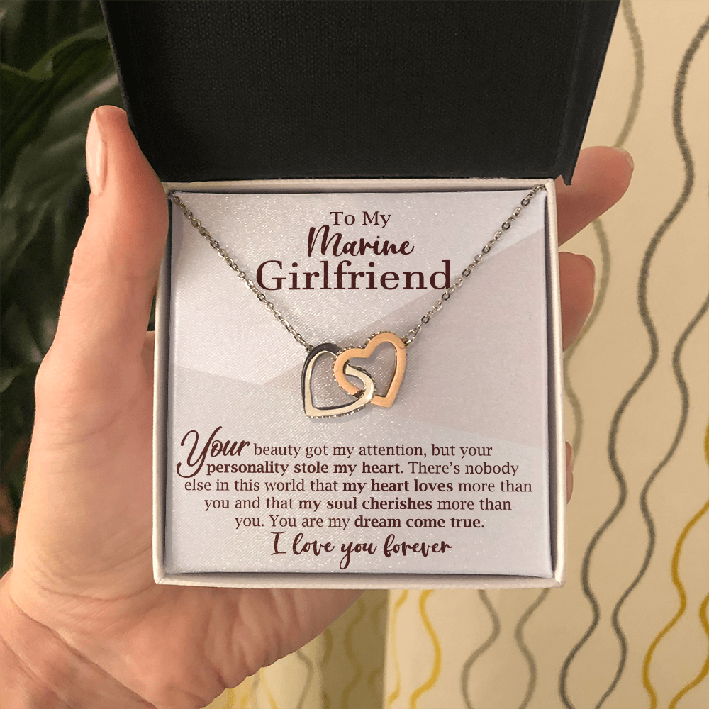 Marine Girlfriend Interlocking Hearts Necklace Gift