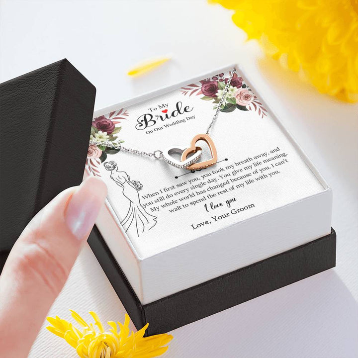 to my bride on our wedding day