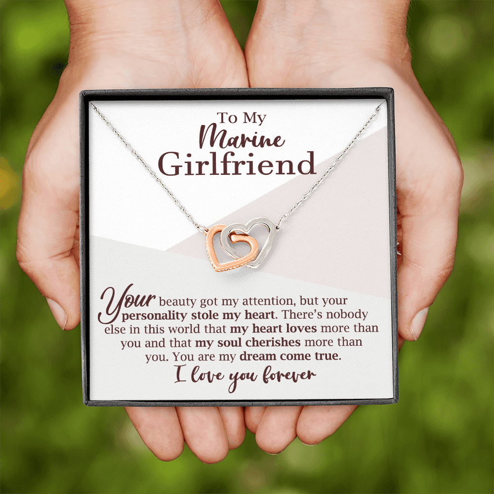 Marine Girlfriend Interlocking Hearts Necklace Gift