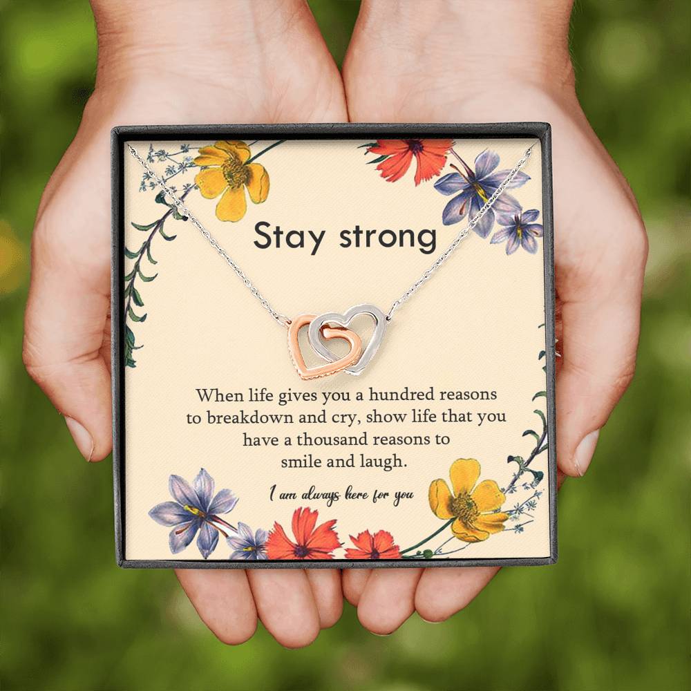Stay Strong Necklace, Motivational Gift, Be A Warrior, Encouragement Gift for Women,