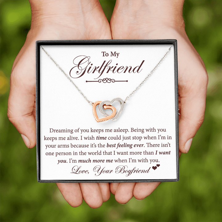 Interlocking Hearts Necklace for Girlfriend