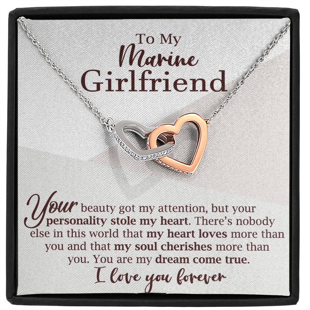 Marine Girlfriend Interlocking Hearts Necklace Gift