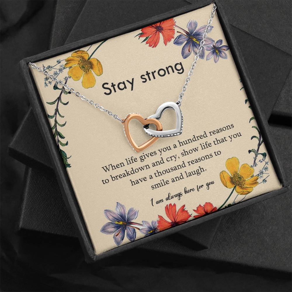 Stay Strong Necklace, Motivational Gift, Be A Warrior, Encouragement Gift for Women,