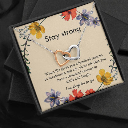 Stay Strong Necklace, Motivational Gift, Be A Warrior, Encouragement Gift for Women