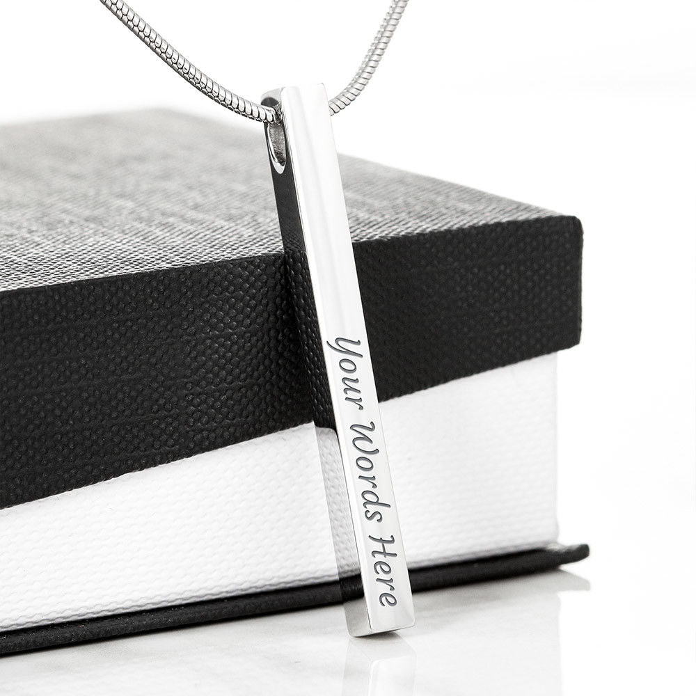 Engraved Bar Necklace Gift for Grandson