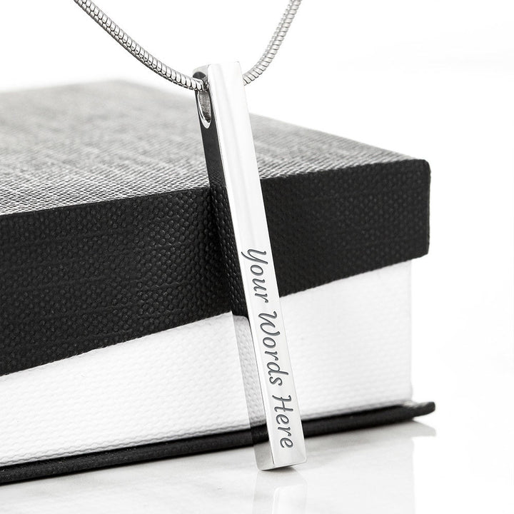 Engraved Bar Necklace Gift for Grandson