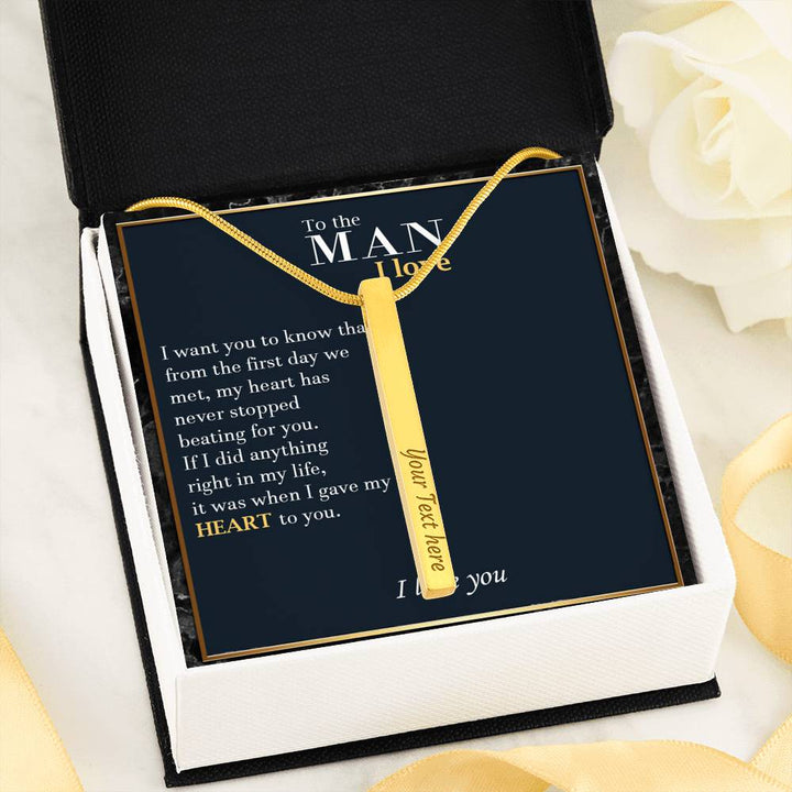 Engraved Bar Necklace Gift for Him