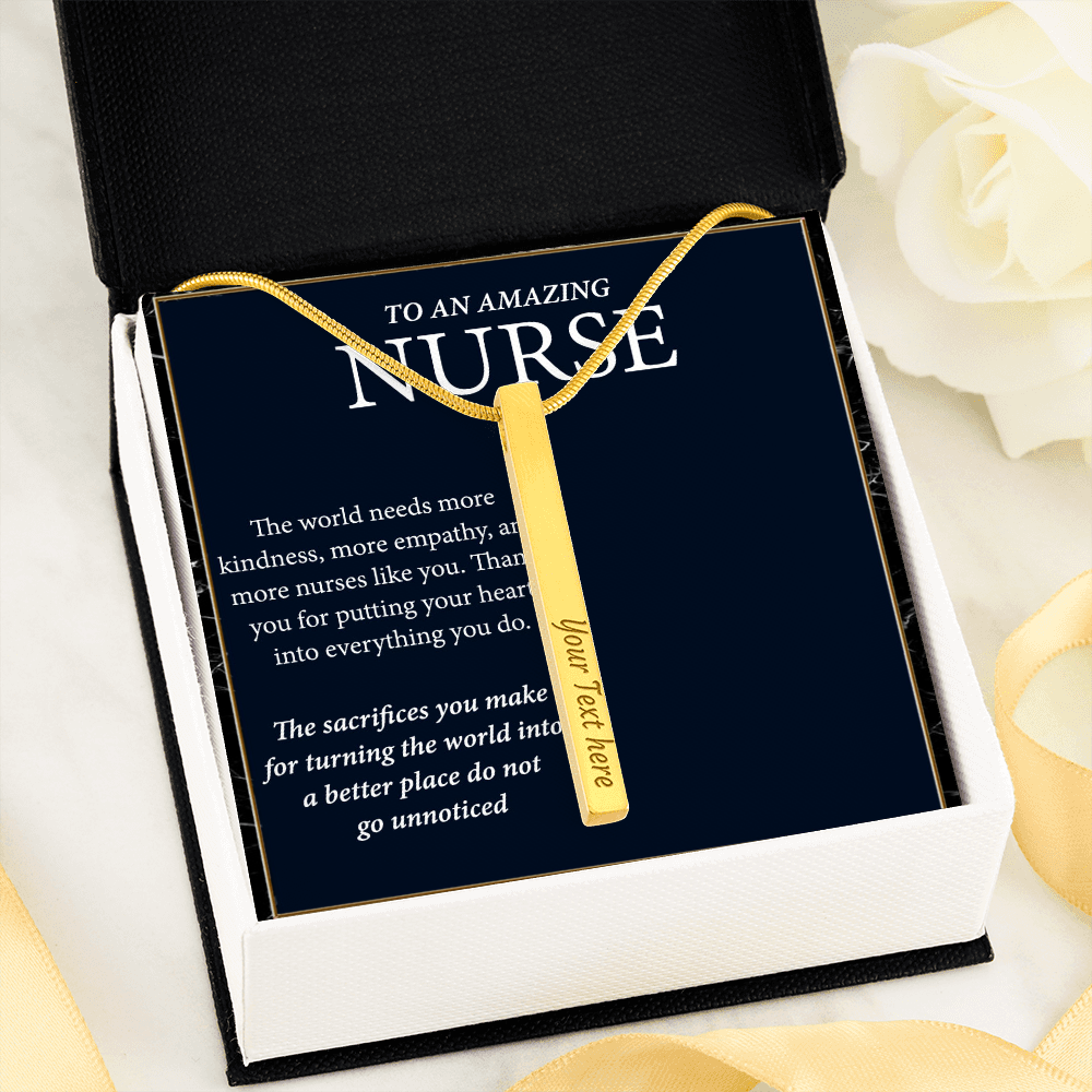 Engraved Bar Necklace Gift for Nurse