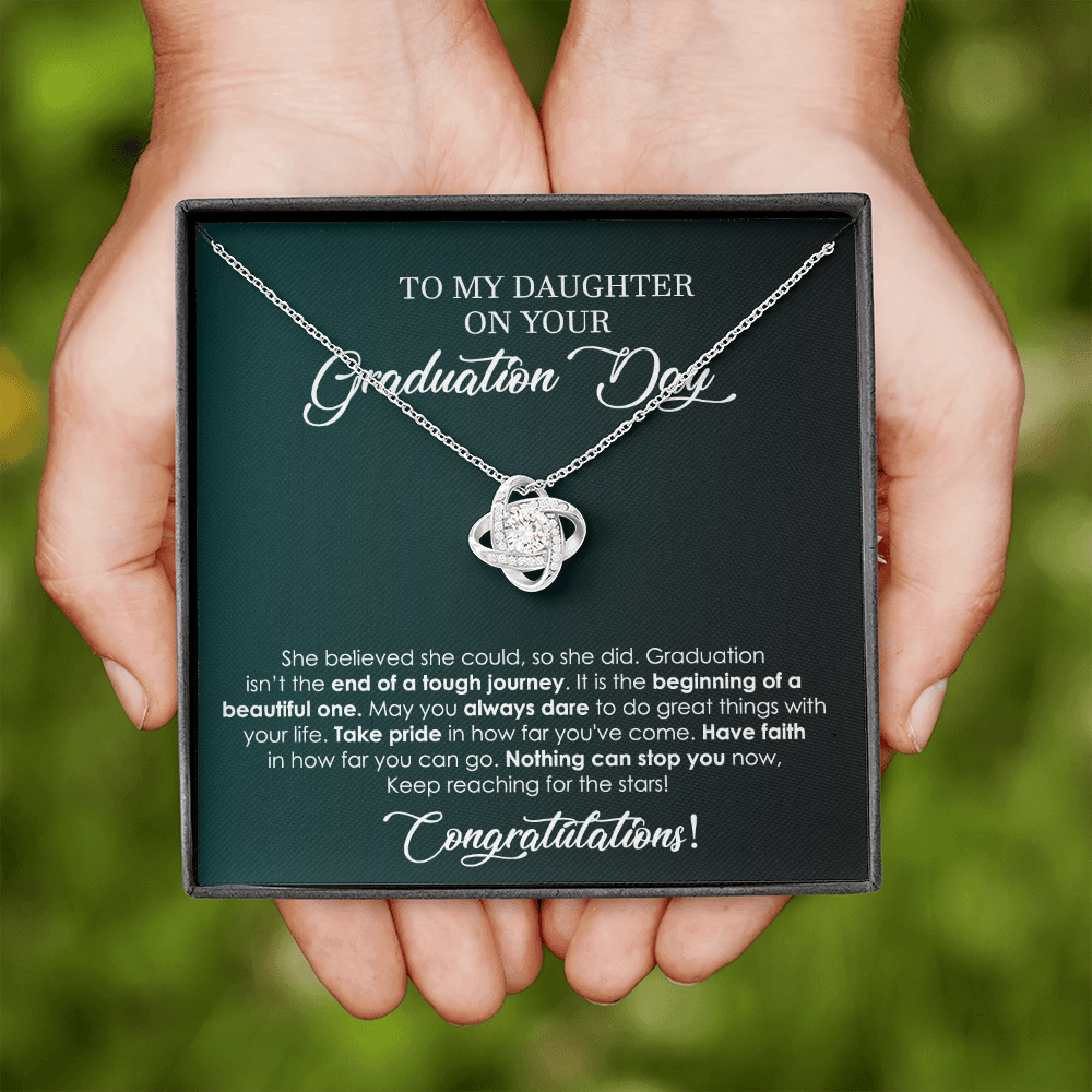 Graduation Love Knot Necklace for Daughter