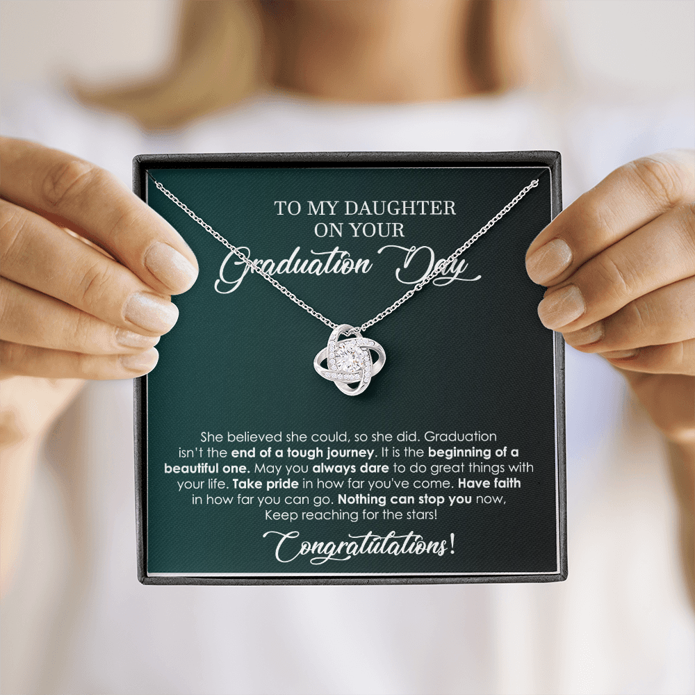 Graduation Love Knot Necklace for Daughter