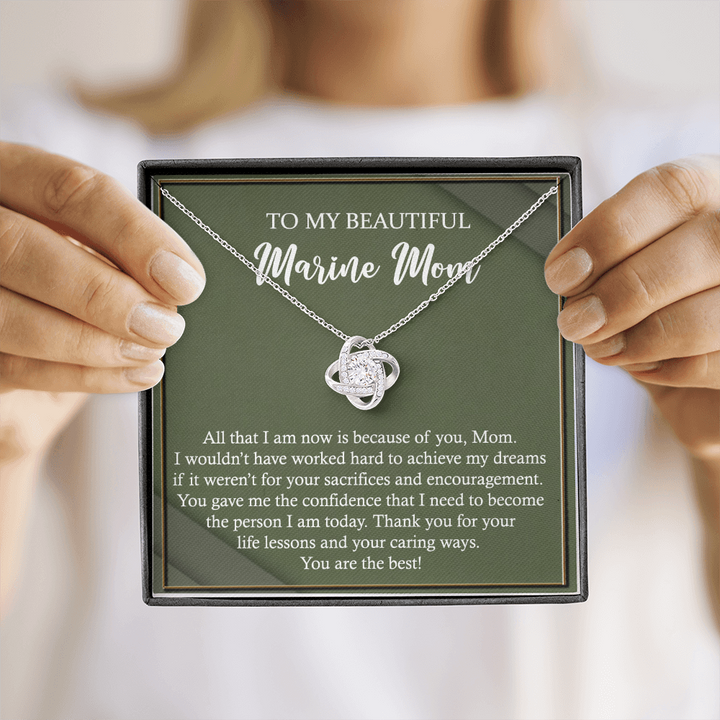 Love Knot Necklace Gift for Marine Mom