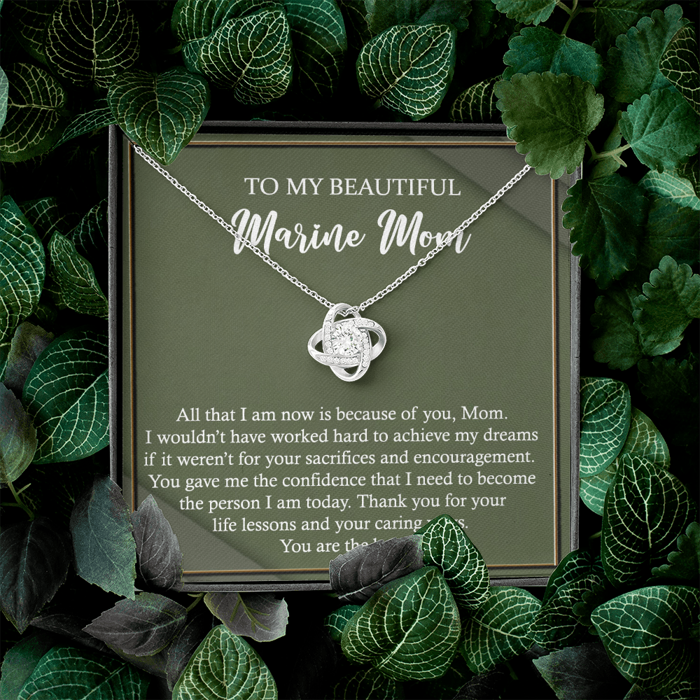 Love Knot Necklace Gift for Marine Mom