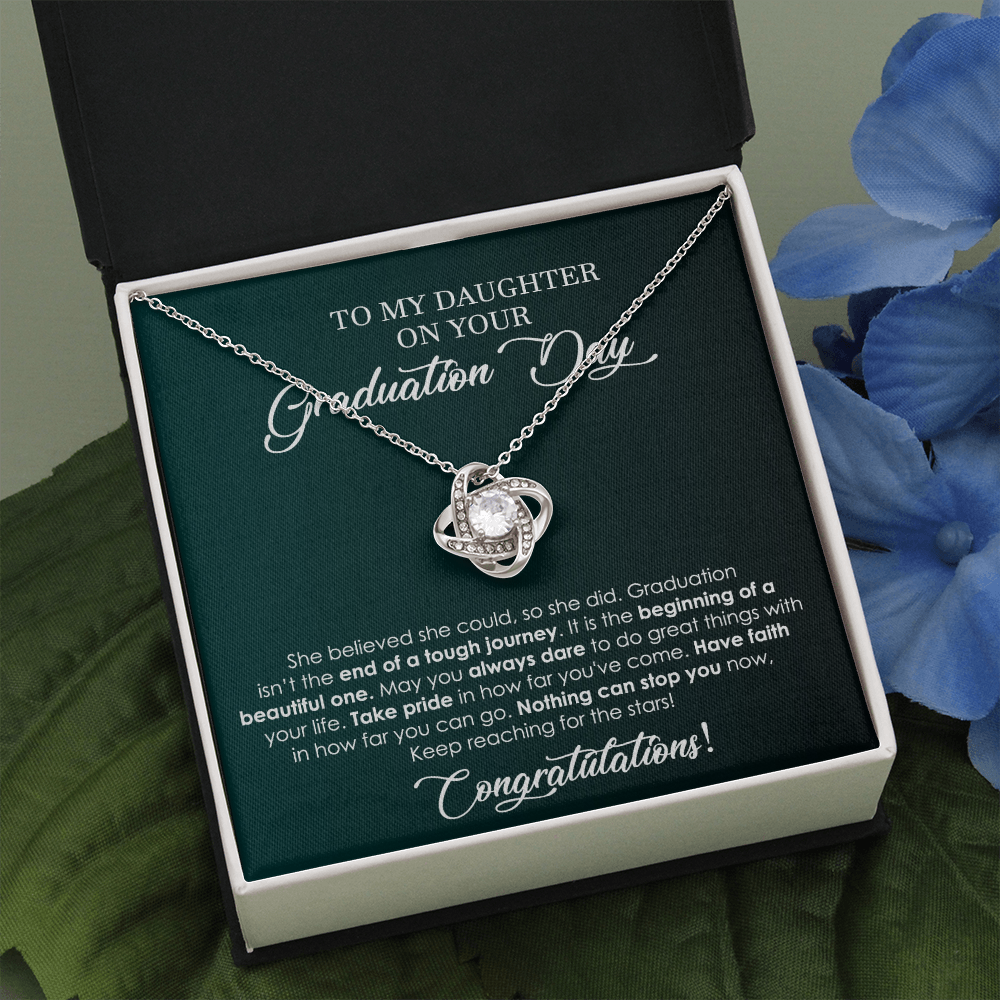 Graduation Love Knot Necklace for Daughter