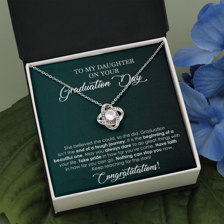 Graduation Love Knot Necklace for Daughter