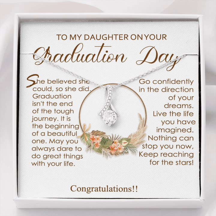 Graduation Sparkle Pendant Necklace for Daughter