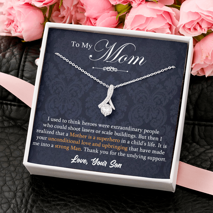 Superhero Mom Necklace Gift from Son