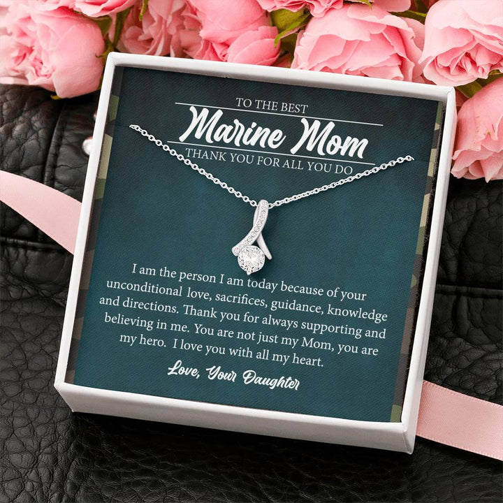 Marine Mom Necklace Gift from Daughter