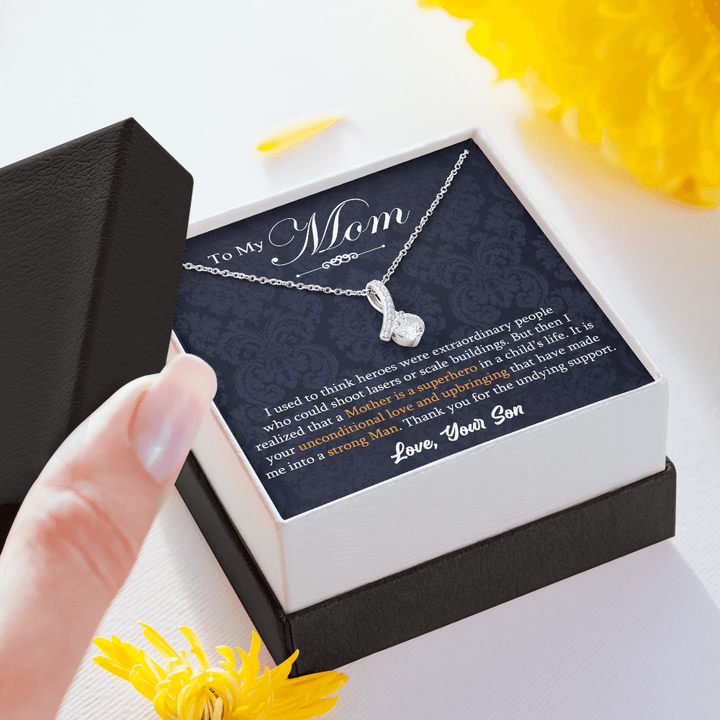 Superhero Mom Necklace Gift from Son