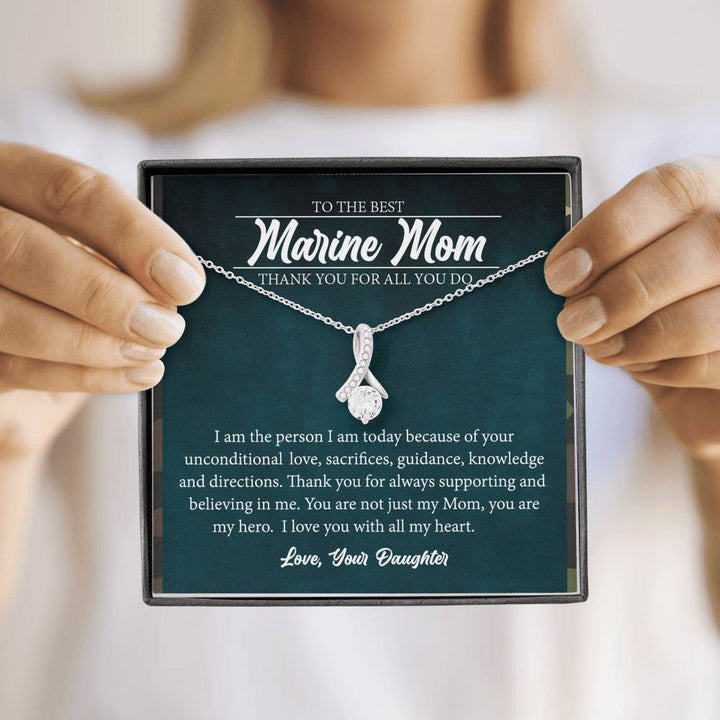 Marine Mom Necklace Gift from Daughter