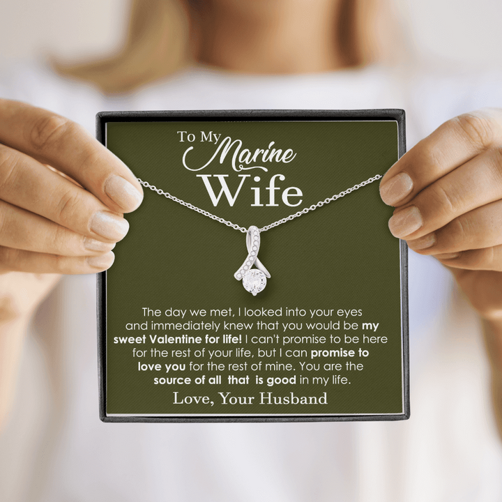Forever Valentine Necklace for Marine Wife