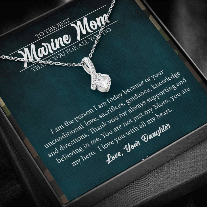 Marine Mom Necklace Gift from Daughter