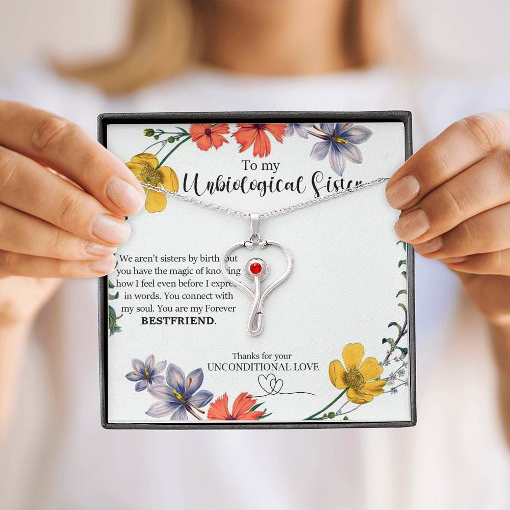 Stethoscope Necklace Gift for Unbiological Sister