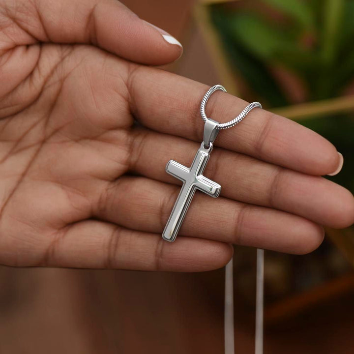 To My Man Cross Necklace Gift