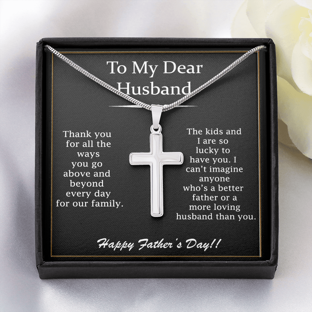 Custom Cross Necklace for Husband – Father's Day Gift