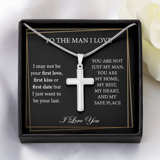 To My Man Cross Necklace