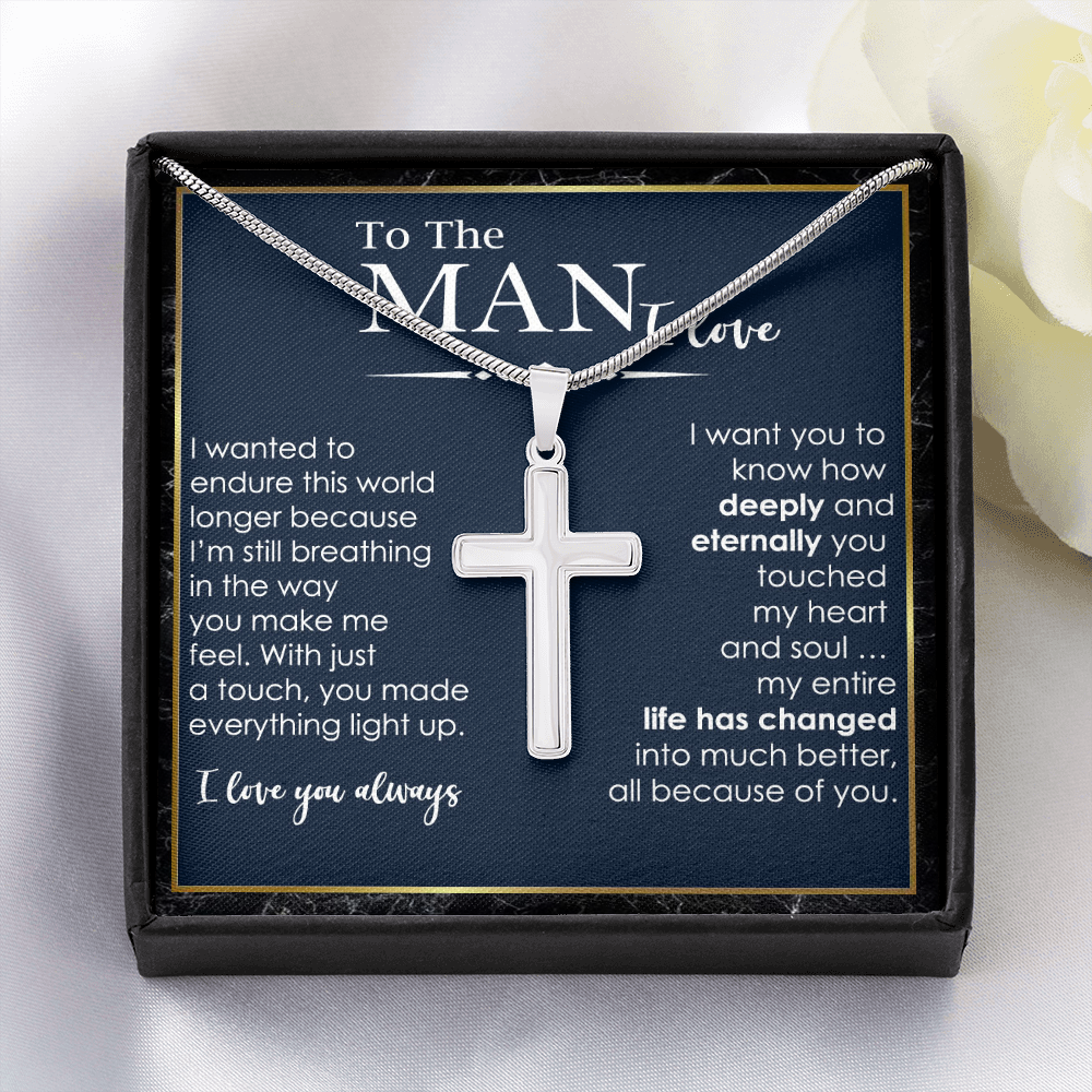 Personalized Cross Necklace Gift For Him