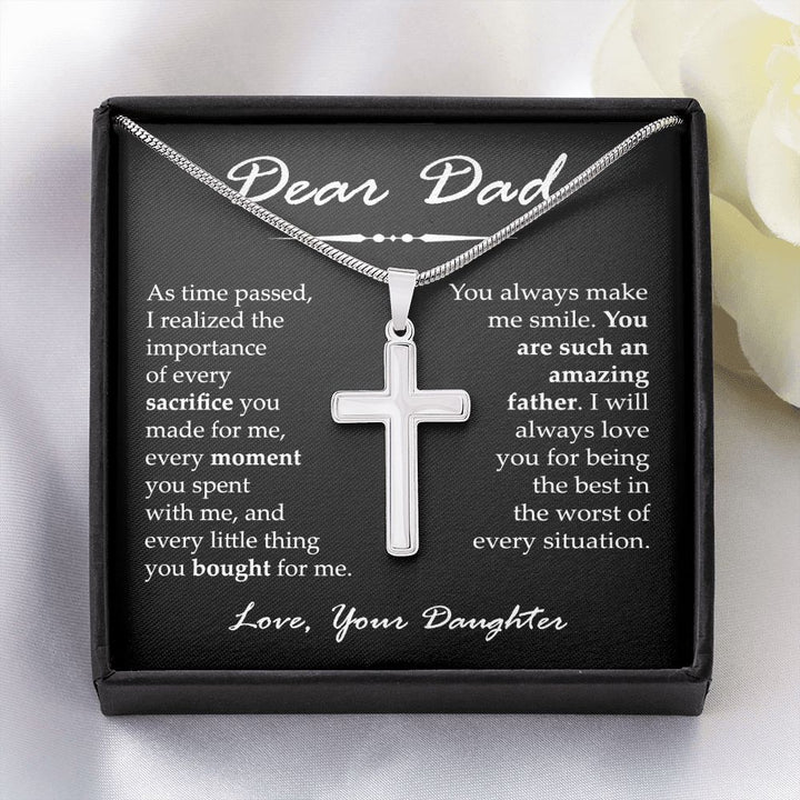 Cross Necklace Gift for Amazing Dad