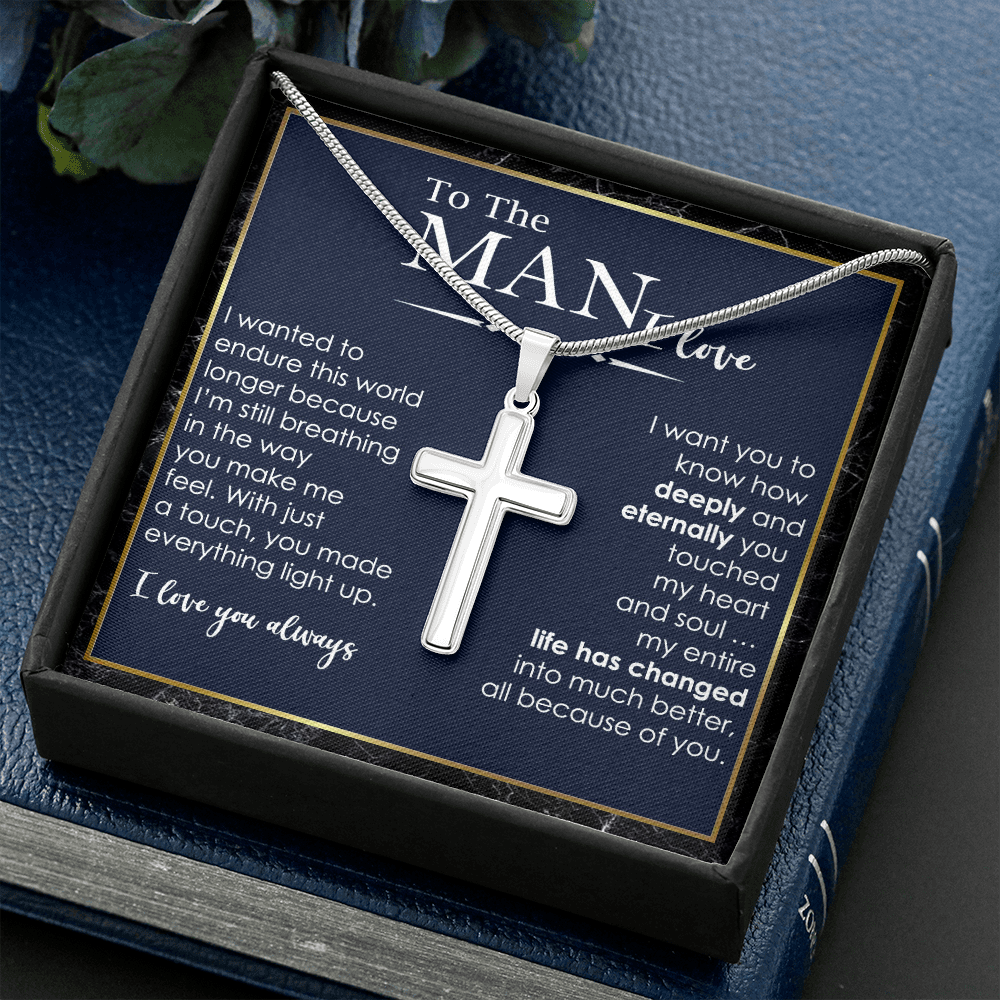 Personalized Cross Necklace Gift For Him