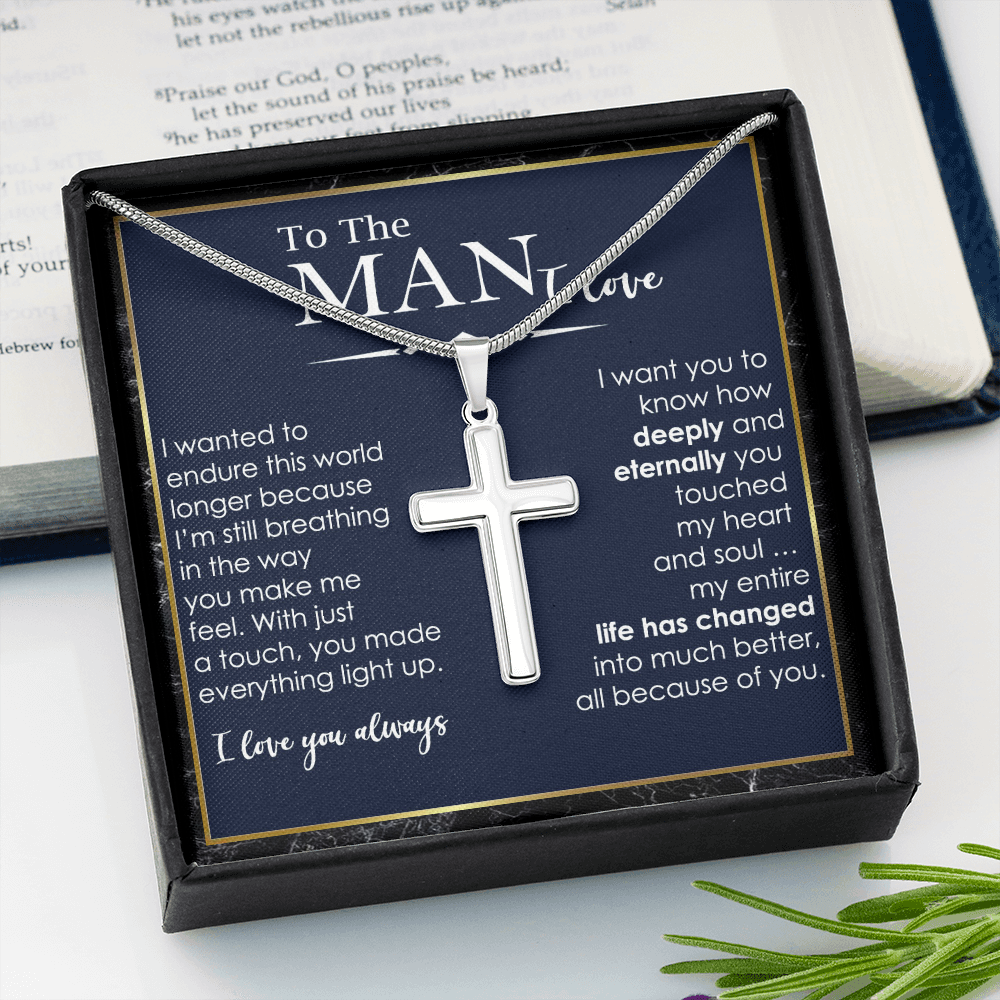 Personalized Cross Necklace Gift For Him