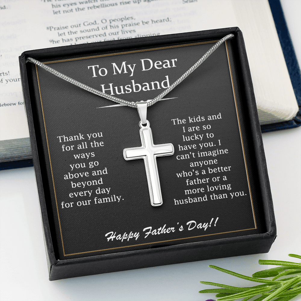 Custom Cross Necklace for Husband – Father's Day Gift