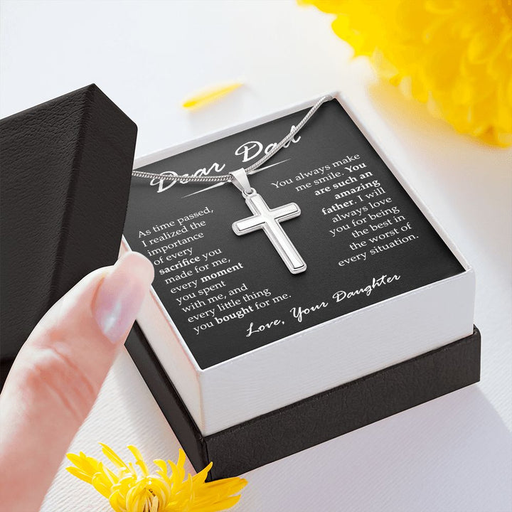 Cross Necklace Gift for Amazing Dad